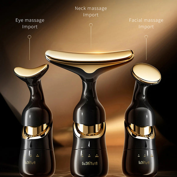 3-in-1 EMS Facial Lifting Device – Neck, Face & Eye Massager for Skin Tightening, Wrinkle Reduction & Anti-Aging