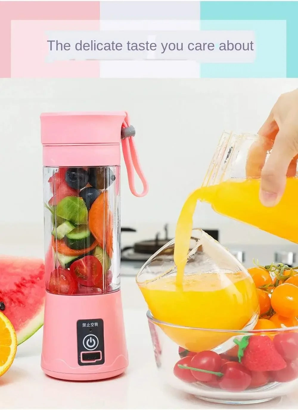 Portable USB Rechargeable Mini Juicer – Electric Smoothie & Fruit Juice Blender